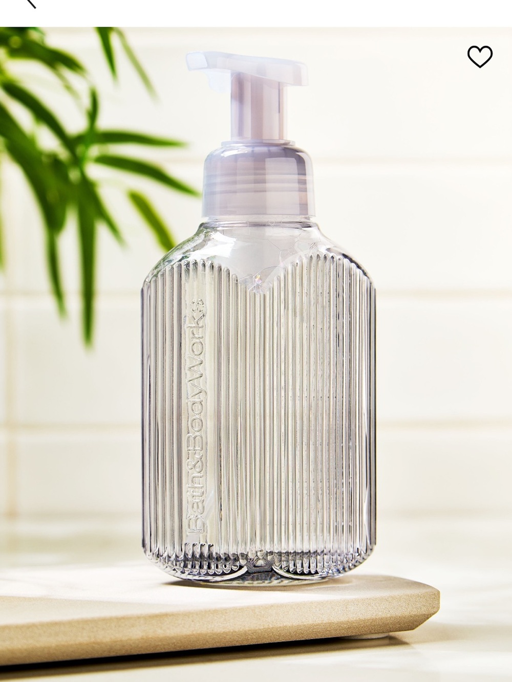 Bath & Body Works Clear Ribbed Foaming Dispenser with Pale Pump